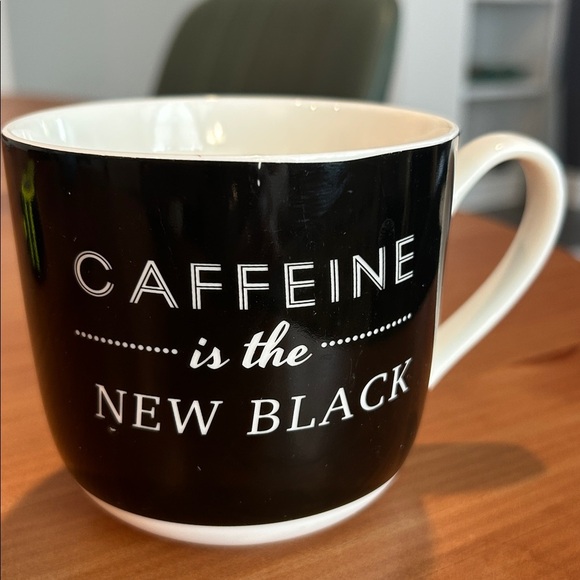 Caffeine is the New Black Coffee Mug Cup black and white. - Picture 2 of 8